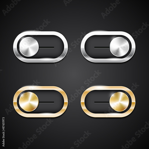 ON-OFF switch web metal buttons