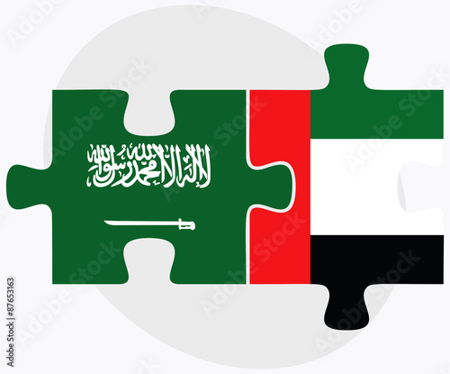 Saudi Arabia and United Arab Emirates Flags