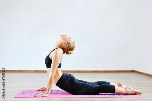Photography Woman in the cobra yoga pose