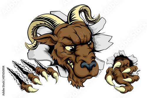 Ram ripping through background