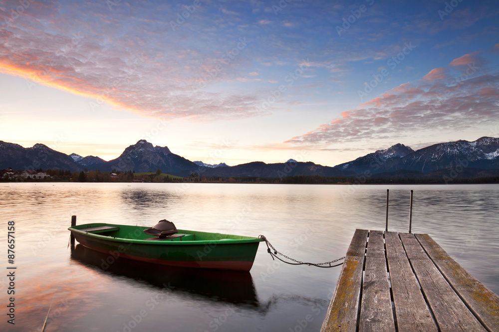 Fototapeta Przystań łodzi w Allgäu