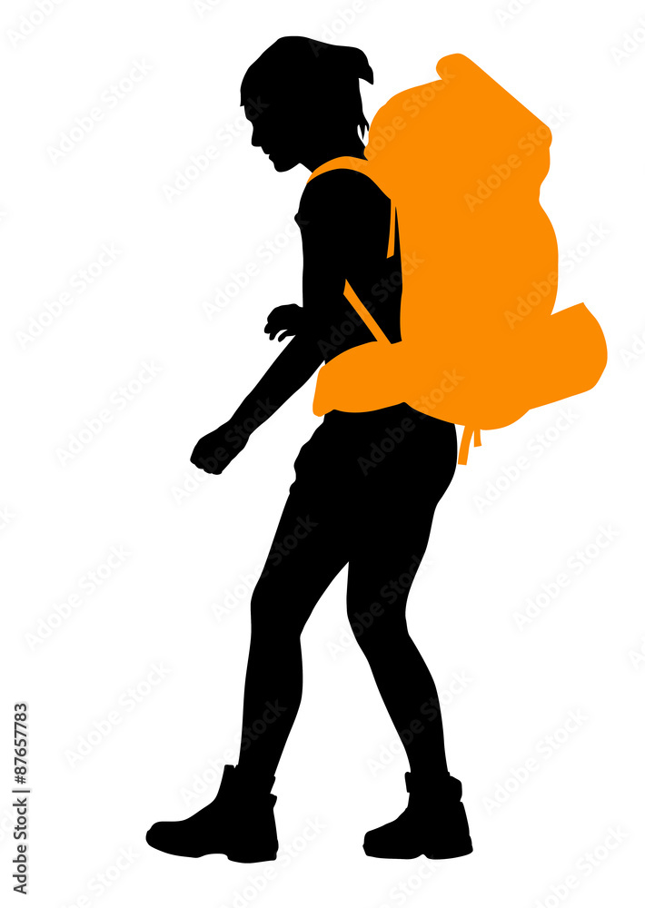 Backpacker vector silhouette Backpacker vector silhouette