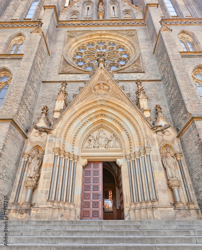 Portal of Church of St. Ludmila (1892) in Prague
