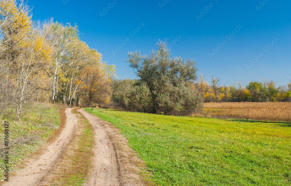 Autumnal landscape in central Ukraine near Dnepropetrovsk city