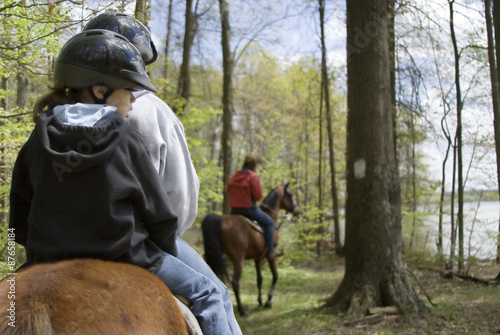 Horseback Riding in the Forest – A family goes horseback riding in the forest.