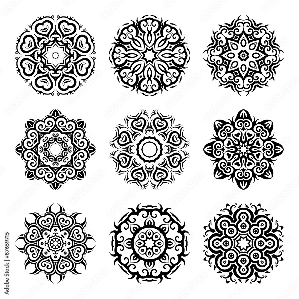 Mandala.Vintage pattern set. 