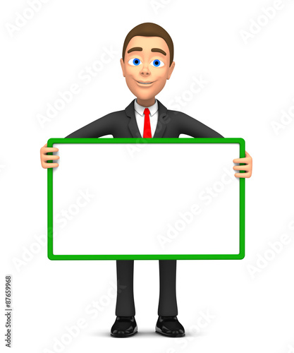 successful businessman with a green frame
