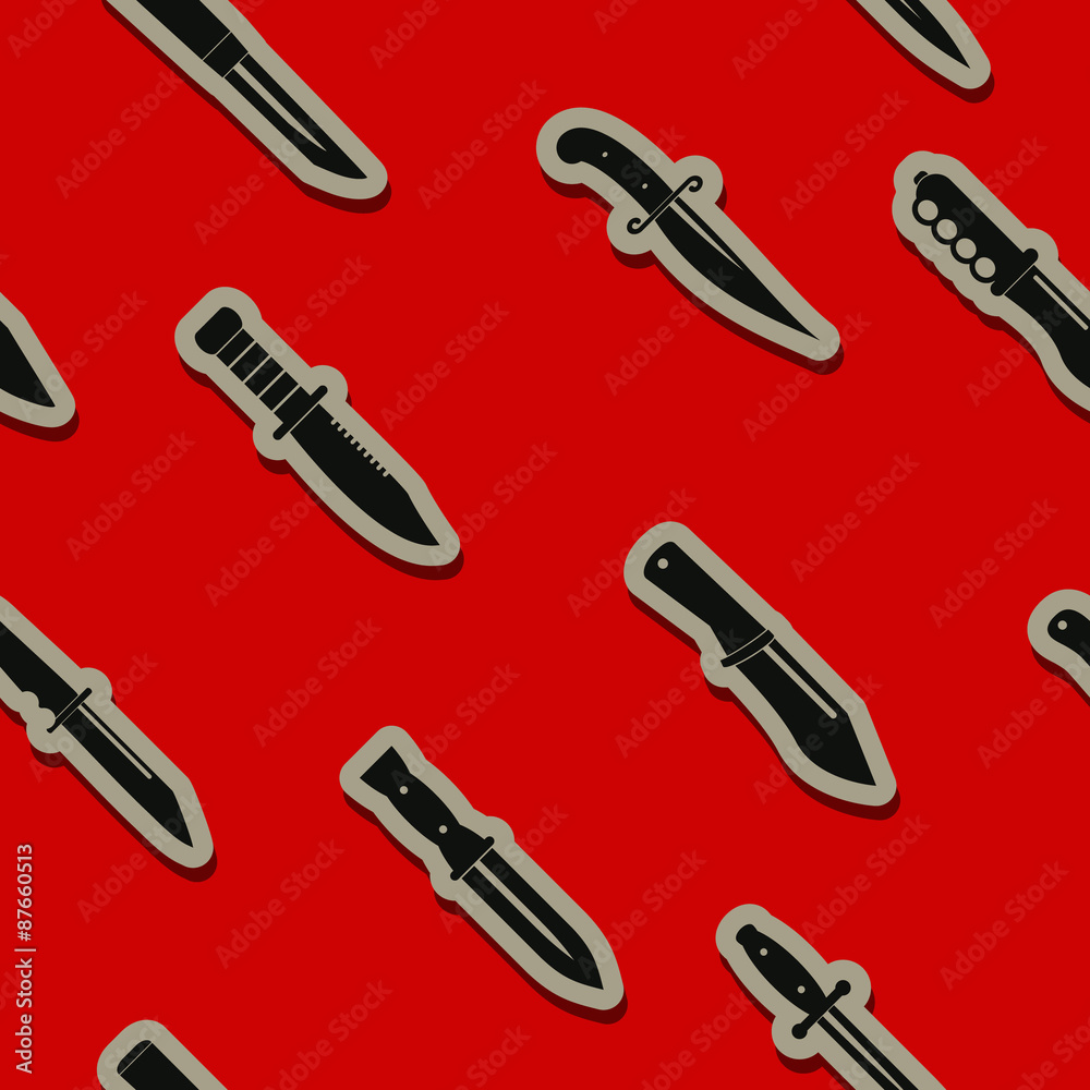 Seamless background with combat knives for your design Seamless background with combat knives for your design