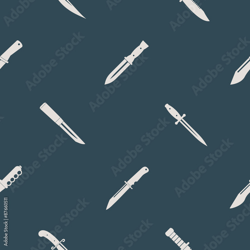 Seamless background with combat knives  for your design