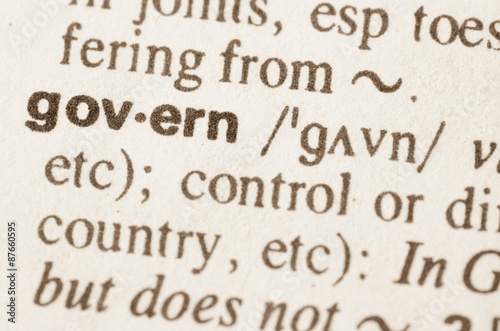 Dictionary definition of word govern
