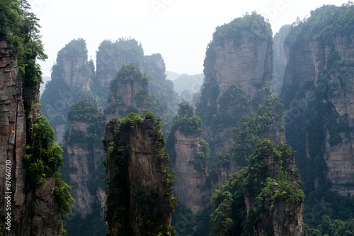 Mysterious mountains Zhangjiajie  HUnan Province in China.
