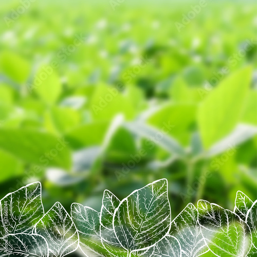 Hand drawn soy on blurred background