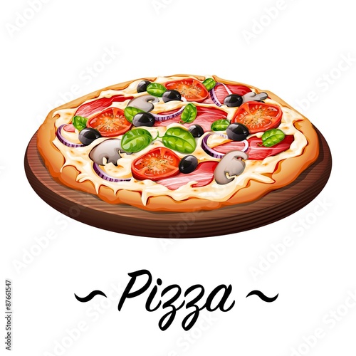 Pizza icon vector illustration.