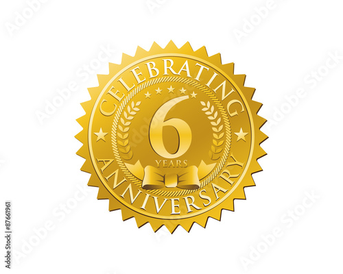 anniversary logo golden emblem 6