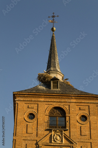 Stork nest in Alcala de Henares photo