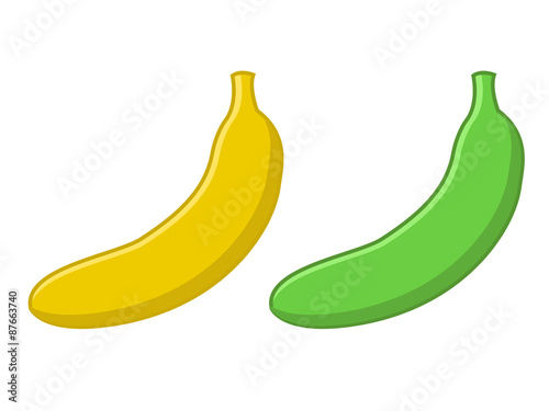 Yellow and Green Banana