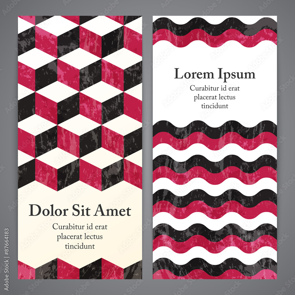 Flayers with retro patterns - geometric Flayers with retro patterns - geometric