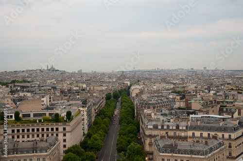 Aerial view of Paris .