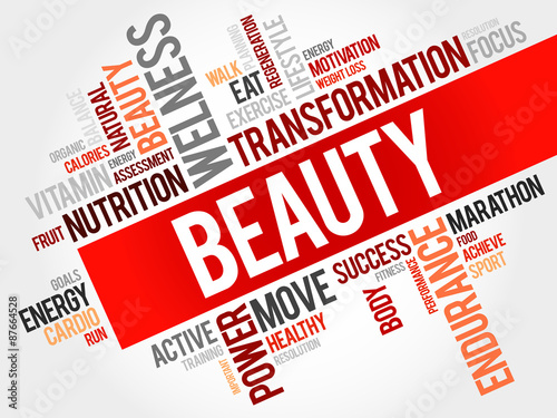 BEAUTY word cloud, fitness, sport, health concept