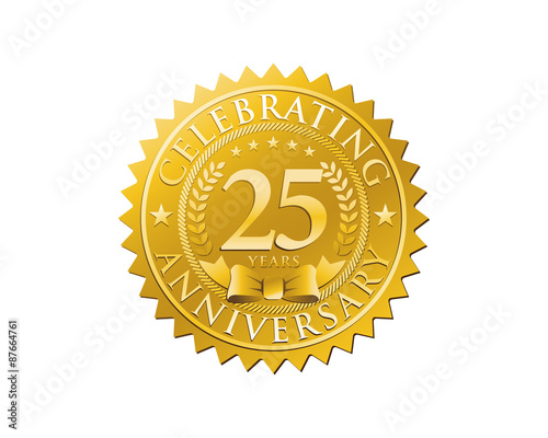 anniversary logo golden emblem 25
