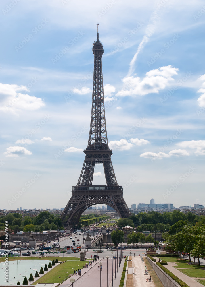 Eiffel Tower - a metal tower in central Paris, his most recogniz