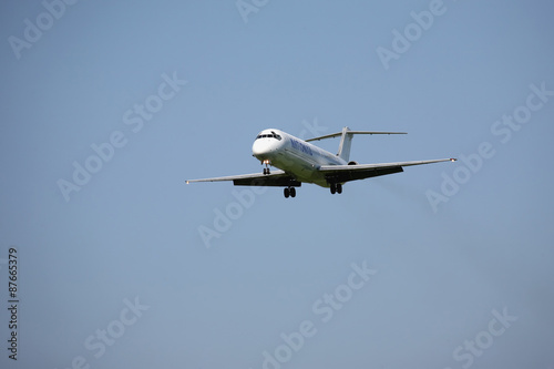 a passenger plane is landing
