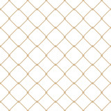Nautical rope seamless gold fishnet pattern on white background