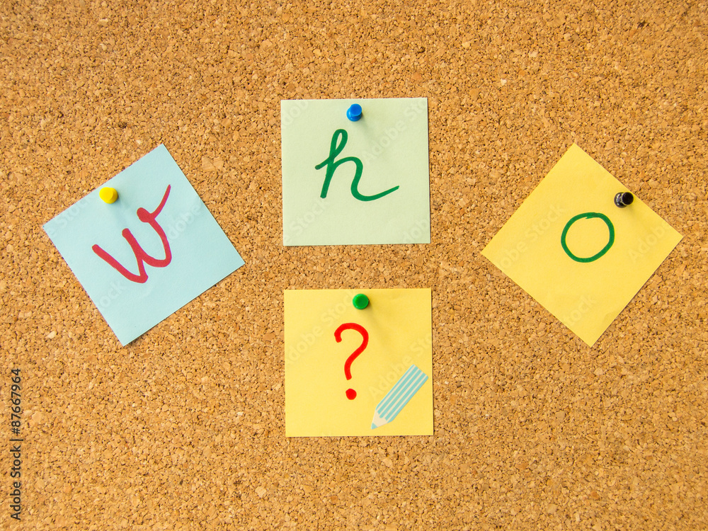 Cork board who written with pinned post it Cork board who written with pinned post it