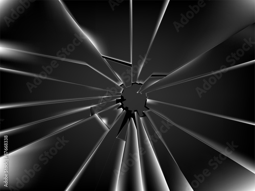 realistic broken window glass vector