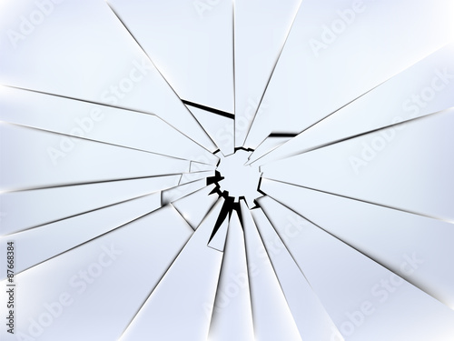 realistic broken window glass vector