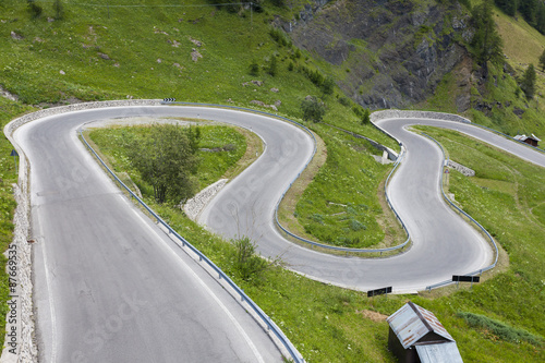 Sharp turns on a mountain road
