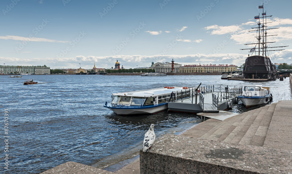 Panoramic view on historical center of Sankt Petersburg. St. Petersburg is the second largest city in Russia. Panoramic view on historical center of Sankt Petersburg. St. Petersburg is the second largest city in Russia.