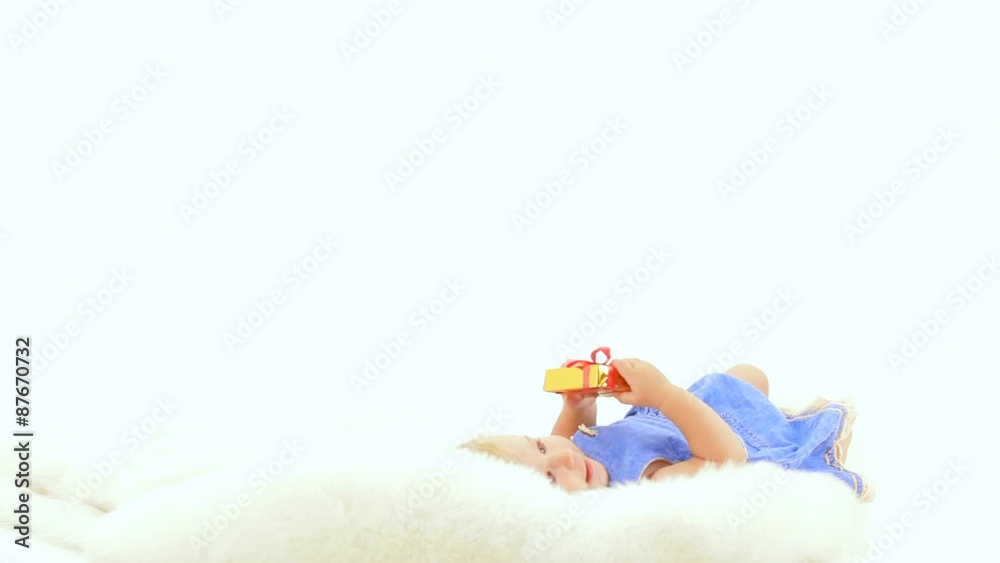 Little Girl Resting On Fur Little Girl Resting On Fur
