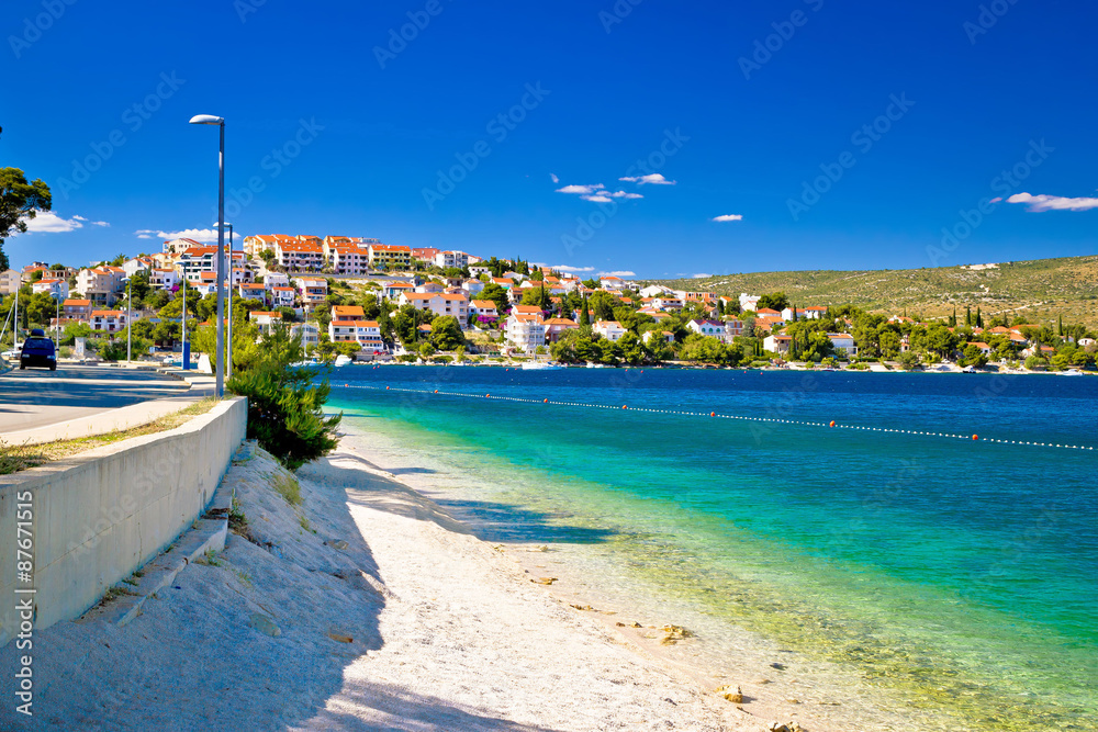 Amazing turquoise beach of Rogoznica town StockFoto Adobe Stock