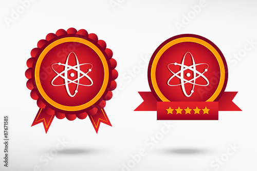 Atom molecule stylish quality guarantee badges