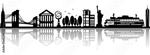 new york skyline vector silhouette