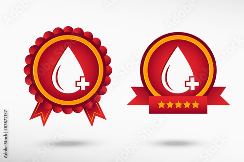 Blood  icon stylish quality guarantee badges