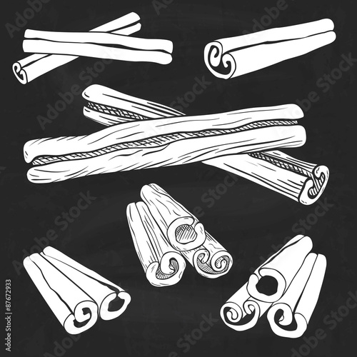 Silhouettes of cinnamon sticks