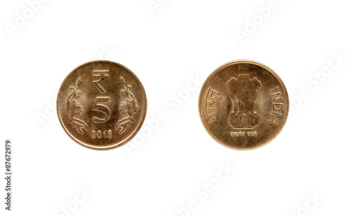 Five Indian Rupee coin