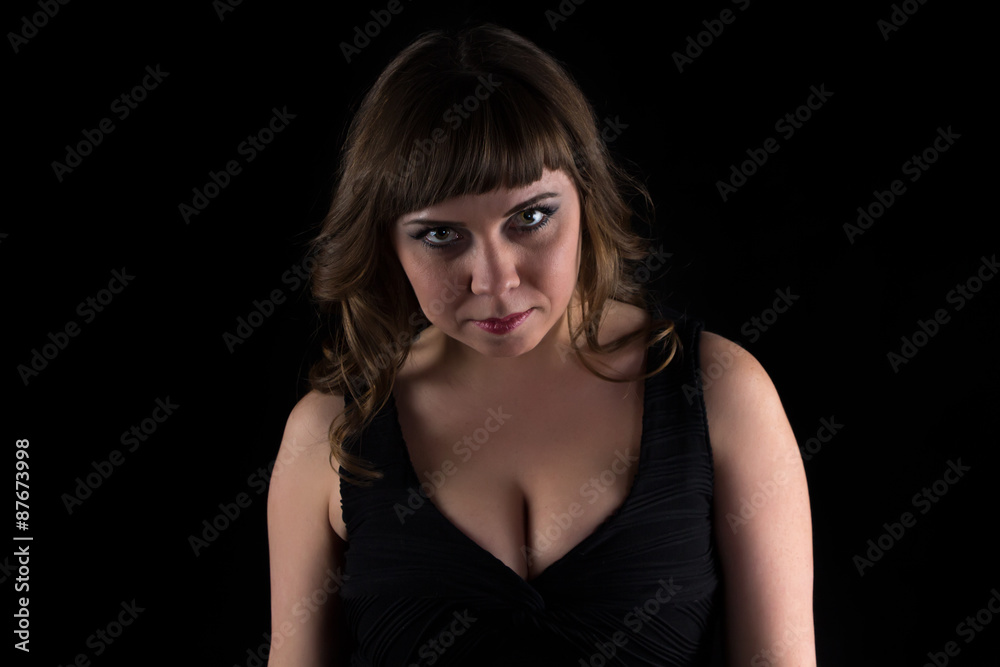 Photo of brunette fat woman 