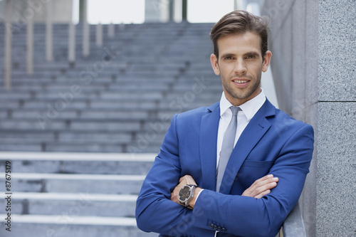 Handsome businessman outside the office