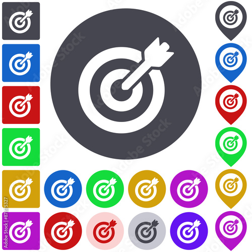 Target icon, button, symbol set
