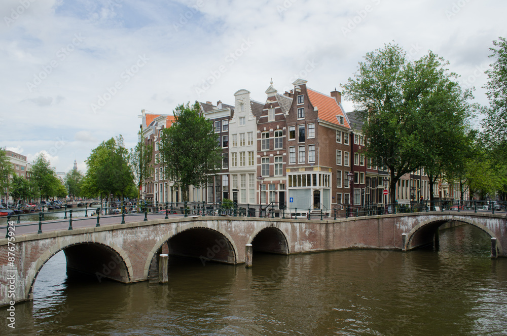 Traditional Amsterdam canal houses