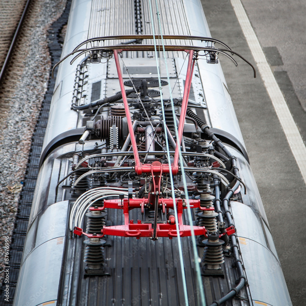 Fototapeta premium Pantograph connected