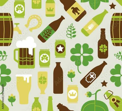 Background with beer silhouettes