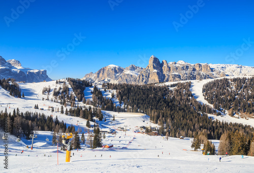 Obraz na płótnie Ski resort of Selva di Val Gardena, Italy w salonie