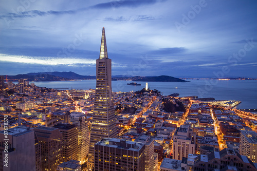San Francisco Financial District Aerial View