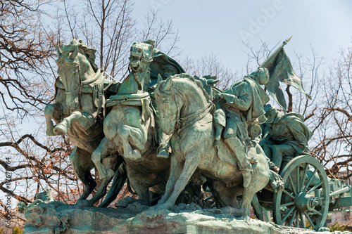 Civil War Memorial Statue near the Ulysses S. Grant Memorial in front o the US Capitol Building