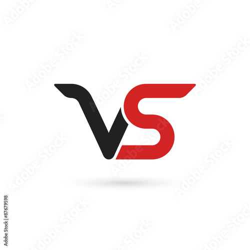 Versus letters logo. Letters V and S, flat style symbol. Isolated on white background.