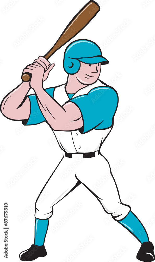 Baseball Player Batting Stance Isolated Cartoon Baseball Player Batting Stance Isolated Cartoon